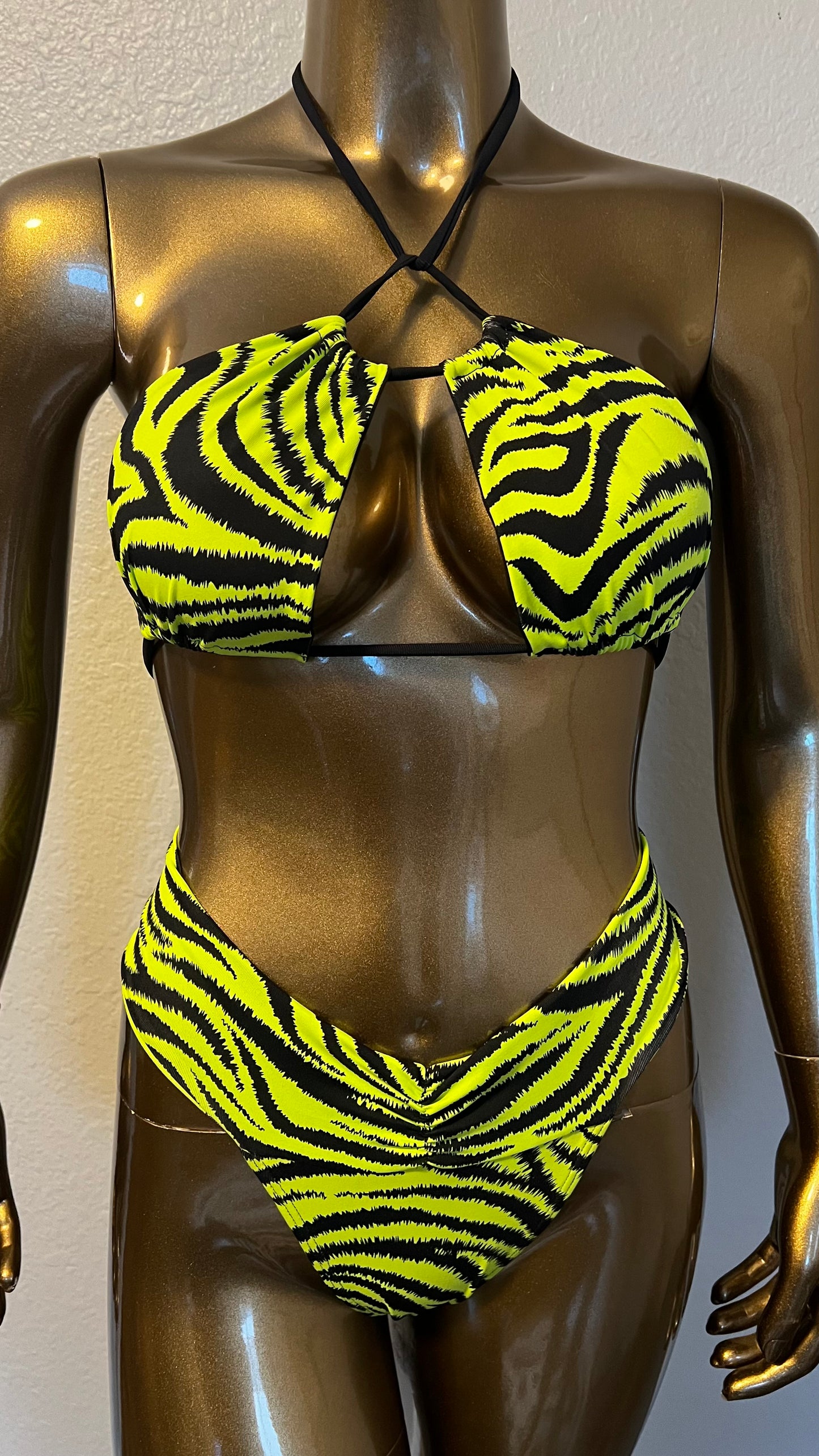 BEST SELLER: Cheeky Classic Bottoms- Neon Zebra - On The Lo Swimwear