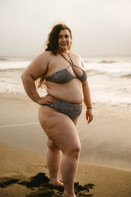 High Waist Cheeky Bottoms- Leopard - On The Lo Swimwear