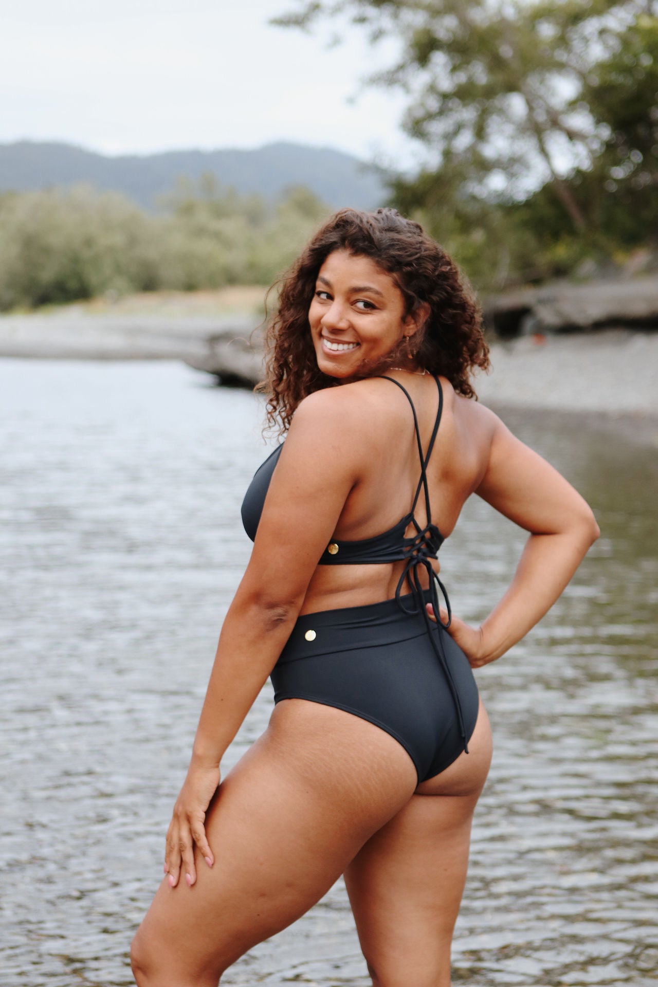 Full Coverage Bottoms- Black - On The Lo Swimwear