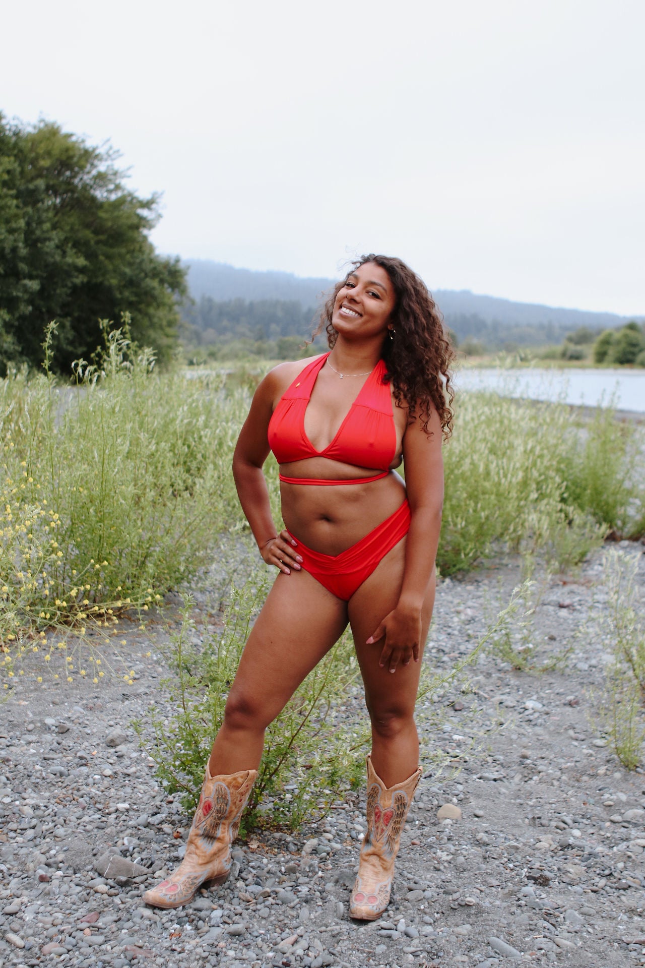 Cheeky Classic Bottoms- Red - On The Lo Swimwear