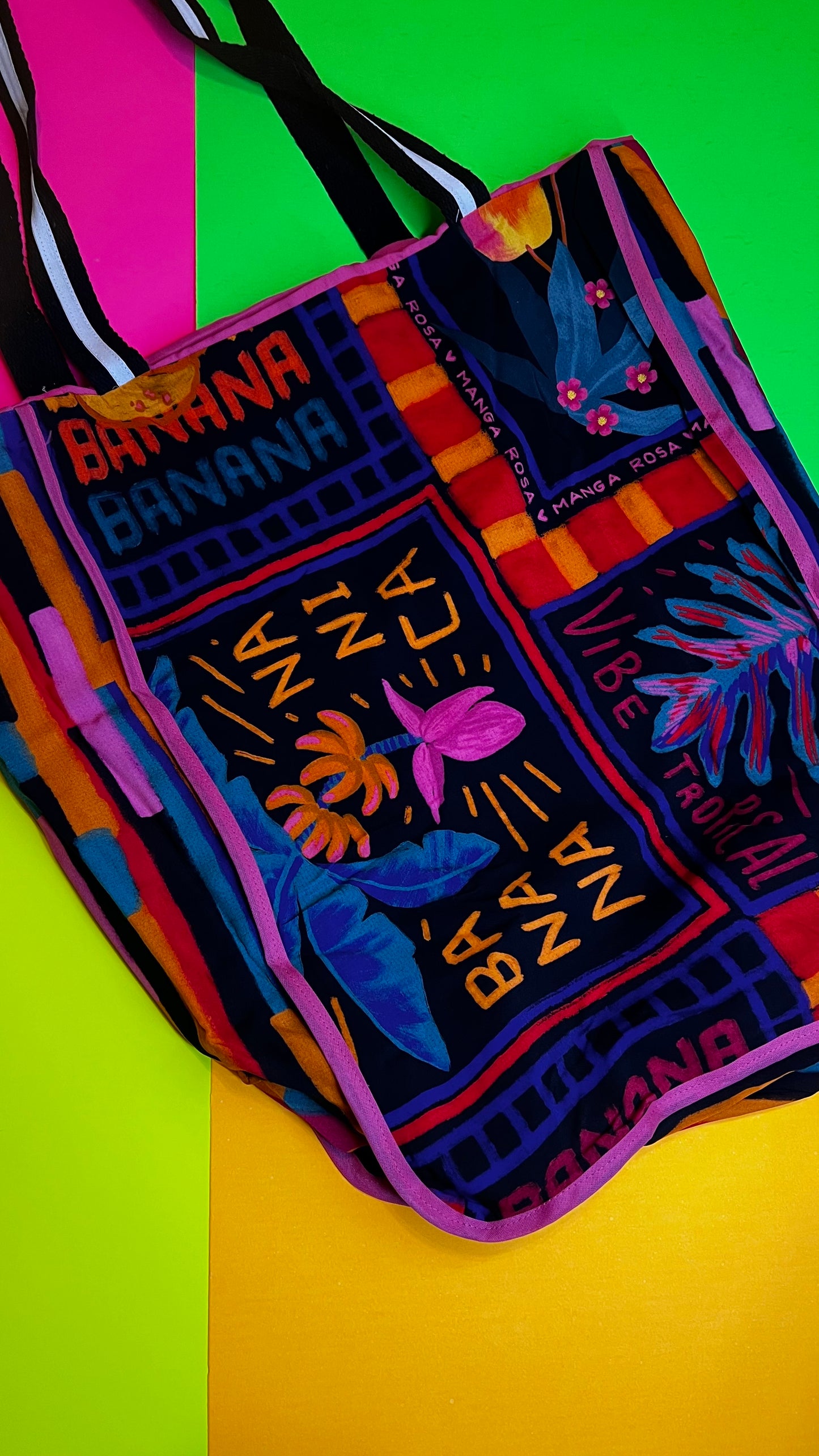 OTL x Camila Collab Tote Bags- Banana + Tiger - On The Lo Swimwear