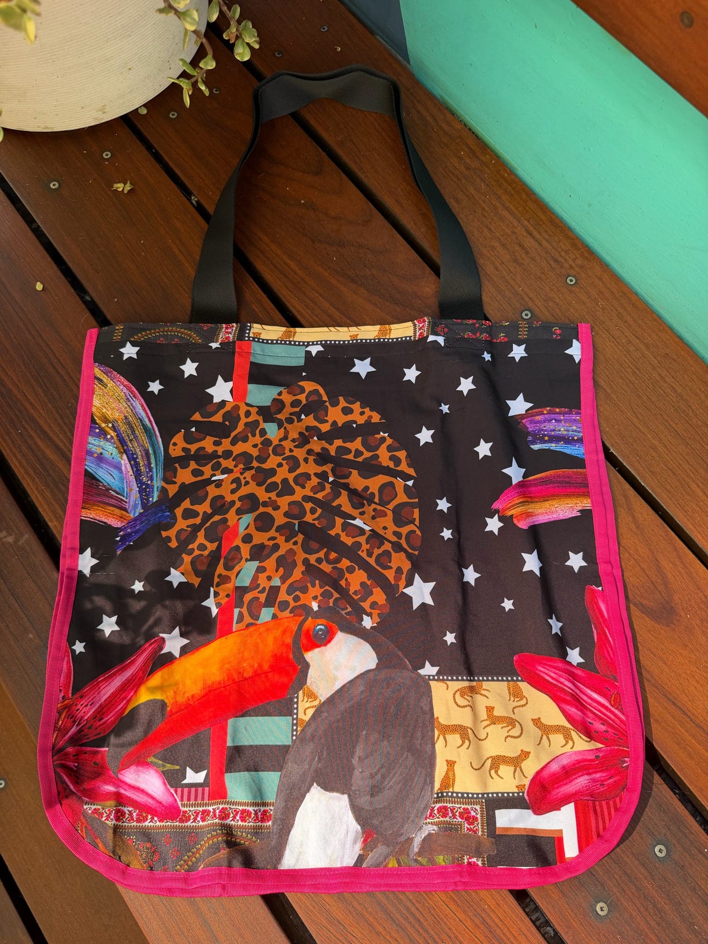 Bolsa Noite Tropical = Tropical Night Tote Bag - On The Lo Swimwear
