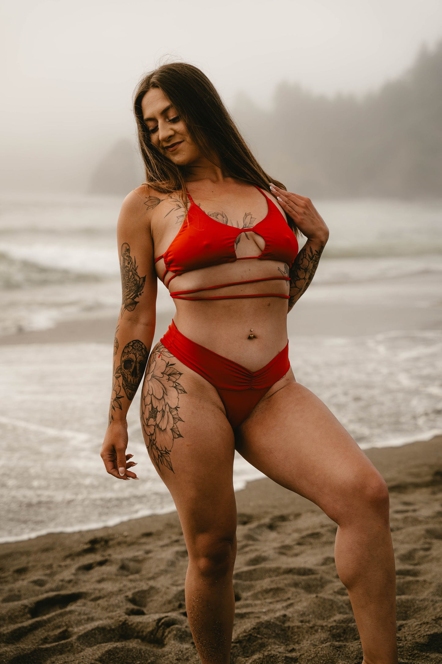BEST SELLER: Wrap Around Top- Red - On The Lo Swimwear