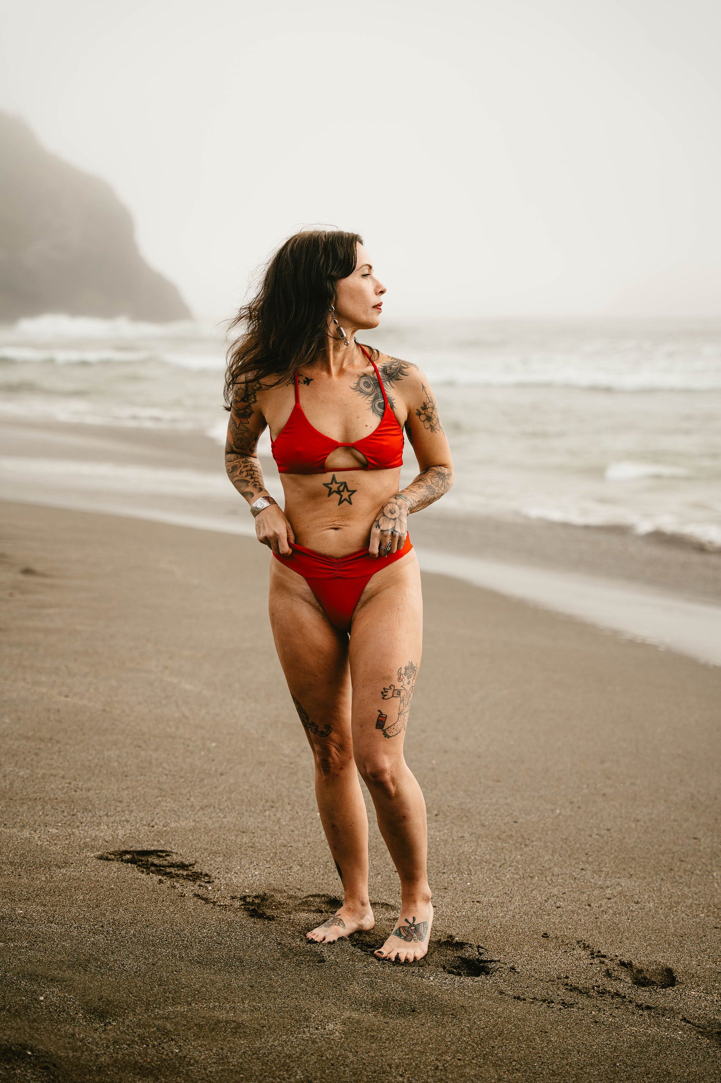 BEST SELLER: Wrap Around Top- Red - On The Lo Swimwear