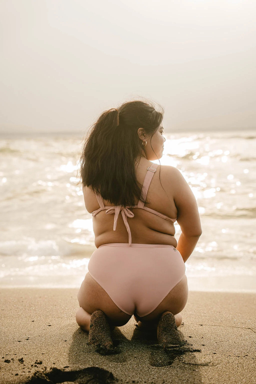 MAR ROSA - Triangle Top - Light Pink - On The Lo Swimwear
