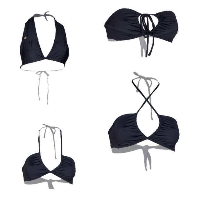 BEST SELLER: Tear Drop Bikini Top - Black - On The Lo Swimwear