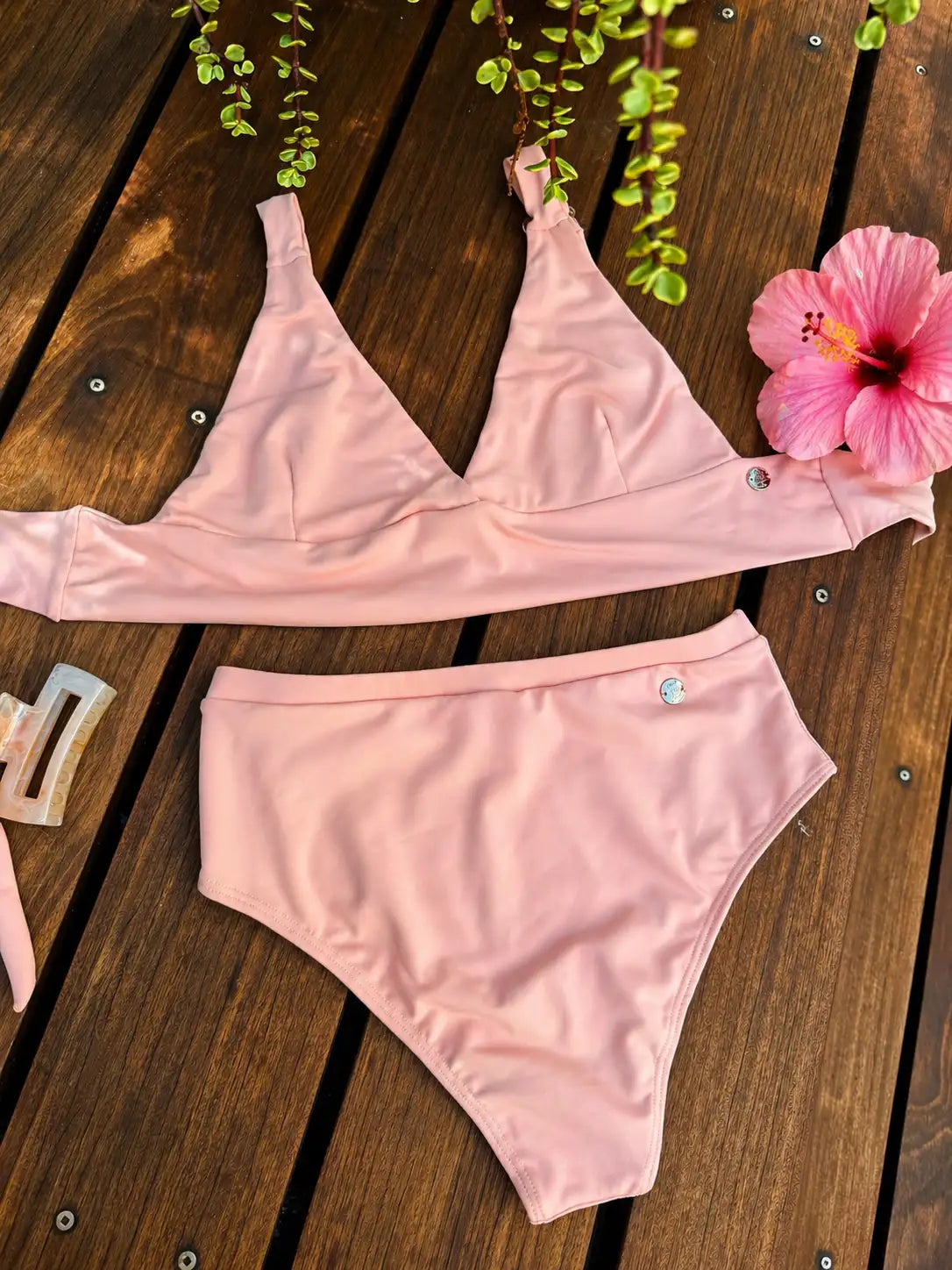 MAR ROSA - Triangle Top - Light Pink - On The Lo Swimwear