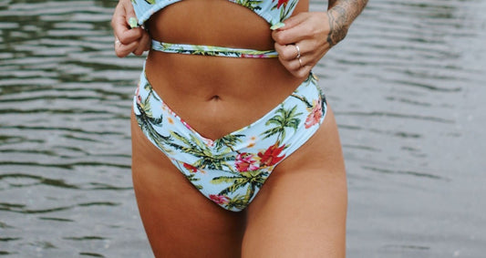 Cheeky Classic Bottoms- Palm - On The Lo Swimwear