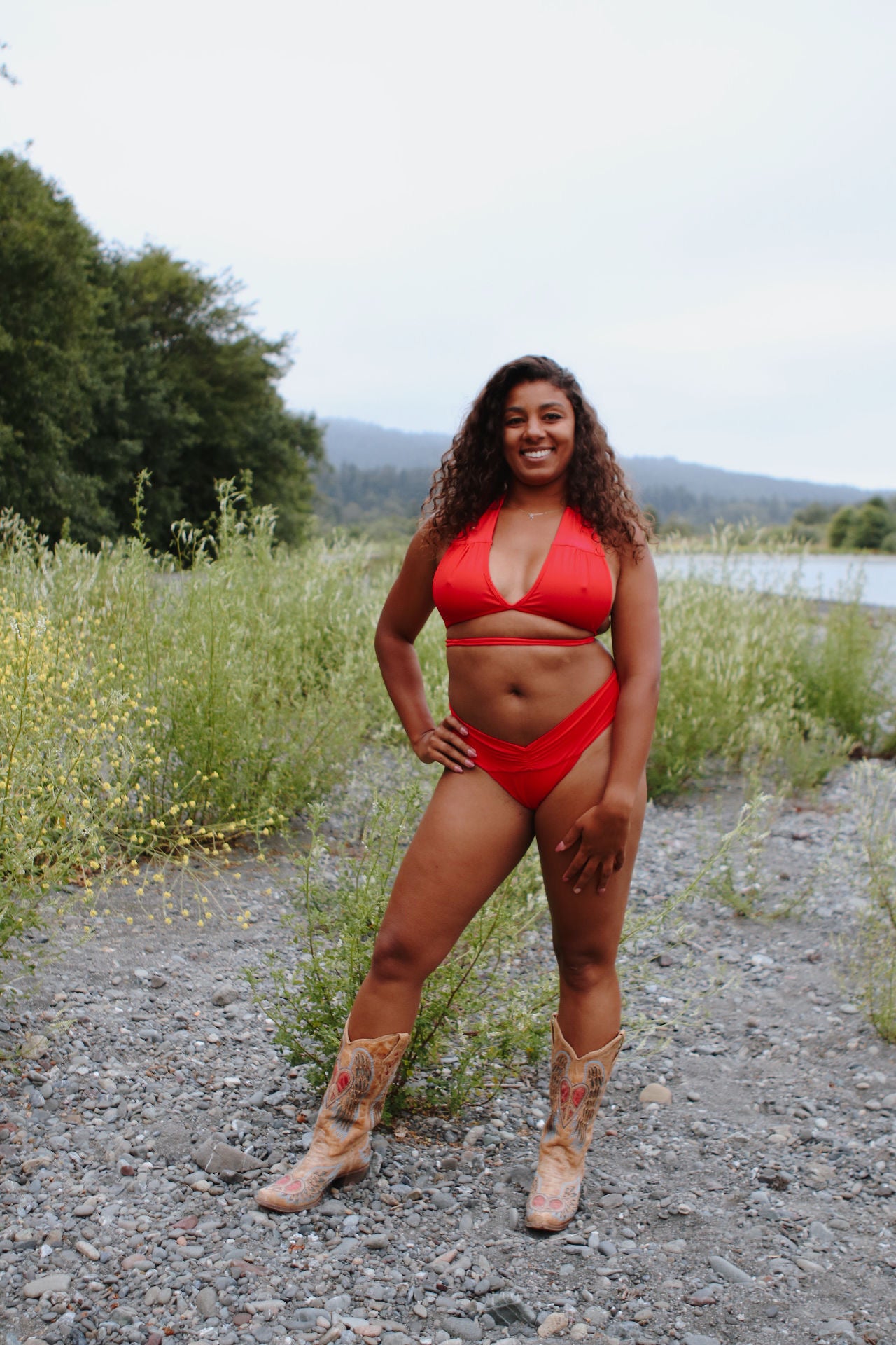 Cheeky Classic Bottoms- Red - On The Lo Swimwear