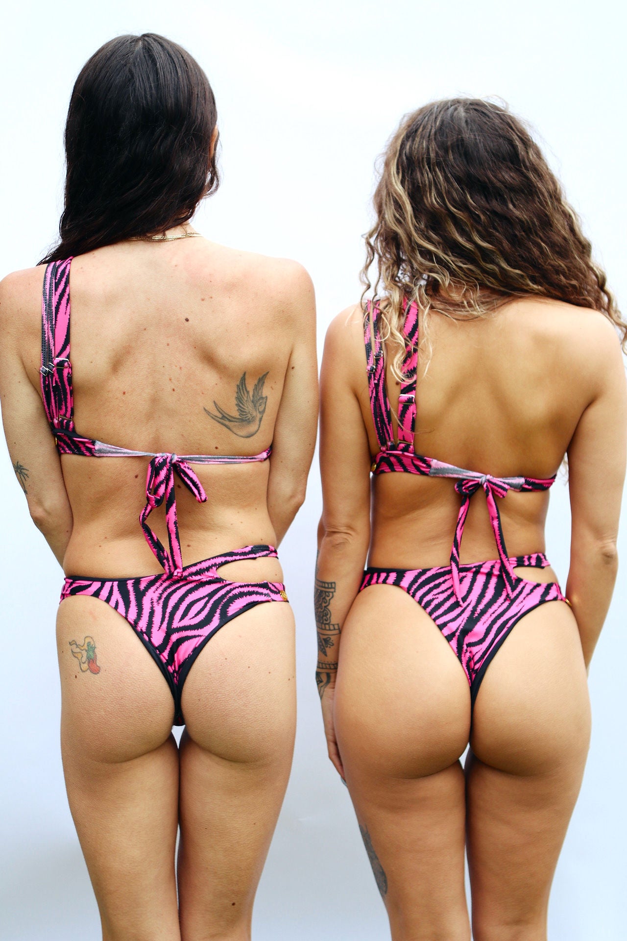 Hot Pink Zebra Bottoms - On The Lo Swimwear
