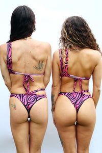 Hot Pink Zebra Bottoms - On The Lo Swimwear