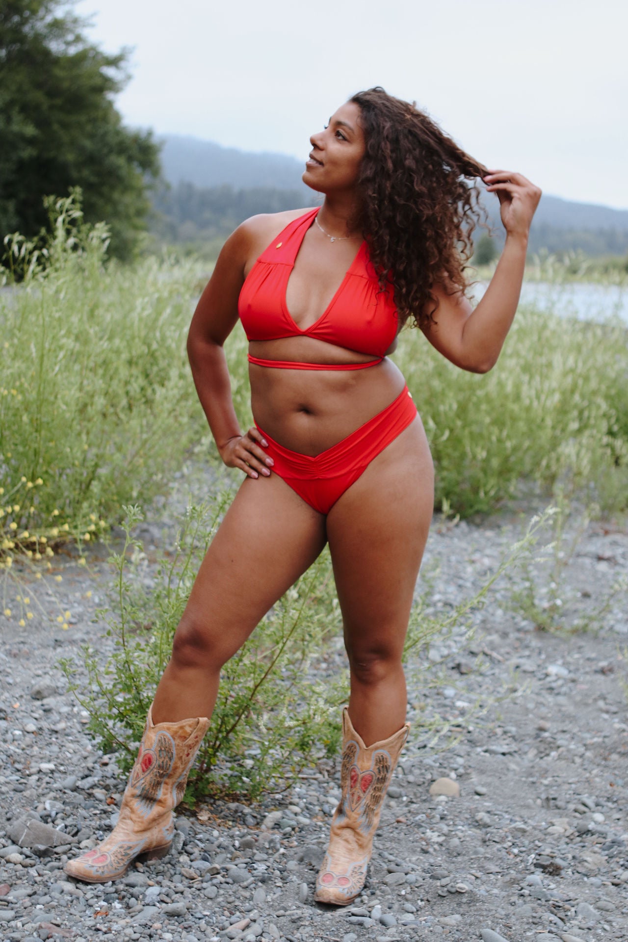 Cheeky Classic Bottoms- Red - On The Lo Swimwear